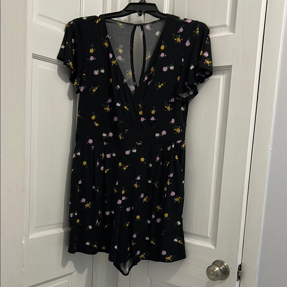 Torrid Floral Black Romper